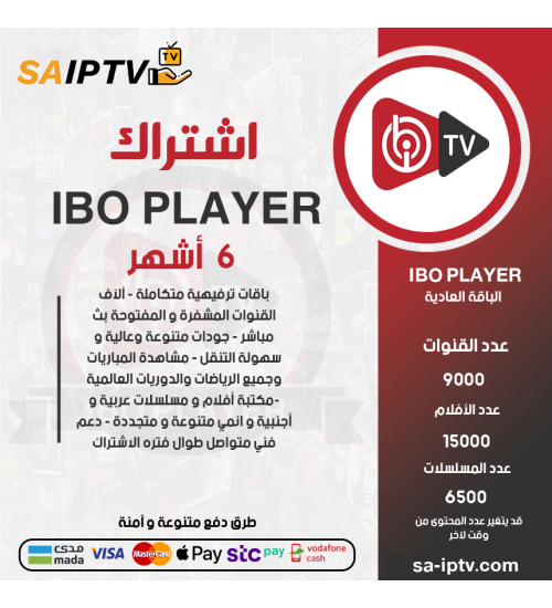 IBO IPTV - Subscription For 6 Months Normal Package