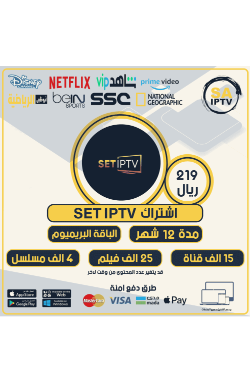 SET TV - Subscription For 12 Months Premium Package